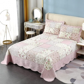 3pcs Queen Size Set Prekrivača Seoska Kuća Rose Cvjetni Set Romantični Sitni Cvjetovi Patchwork Lagani Set Popluna