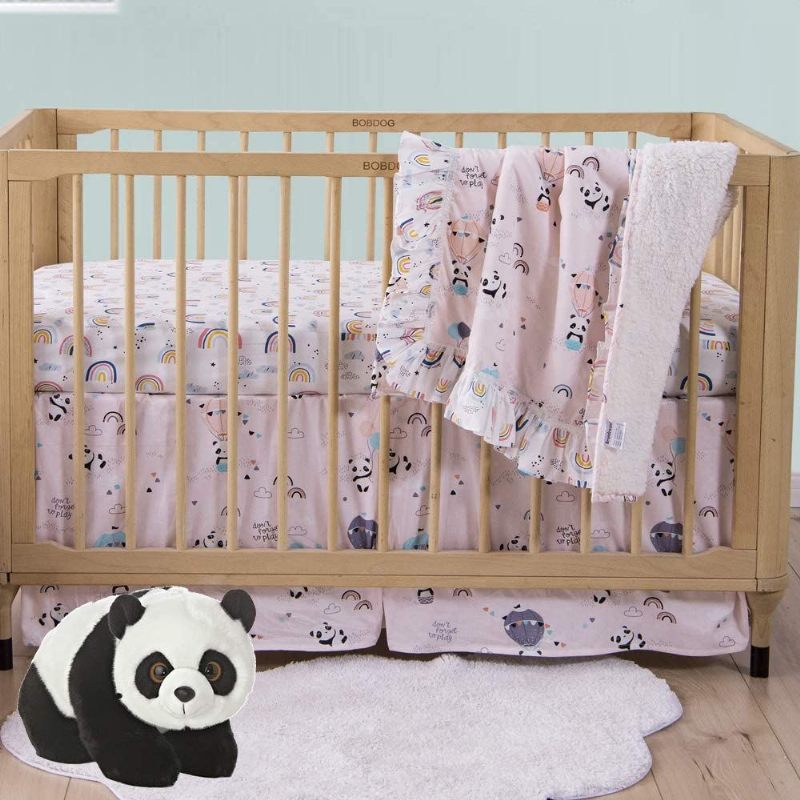 9pcs Rainbow Cloud Panda Set Posteljine Za Dječji Krevetić Ružičasta Posteljina Za Djevojčice Za Dječju Sobu