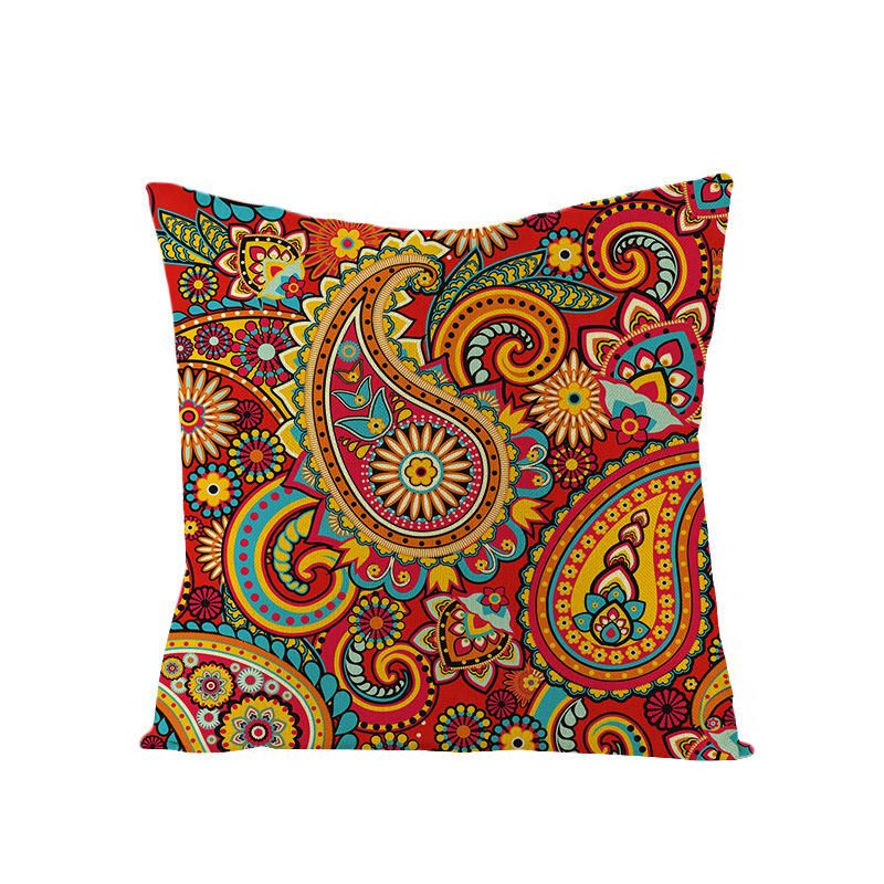 Boemska Mandala Folk Geometrijski Stil Lanena Jastučnica Kućni Kauč Art Decor