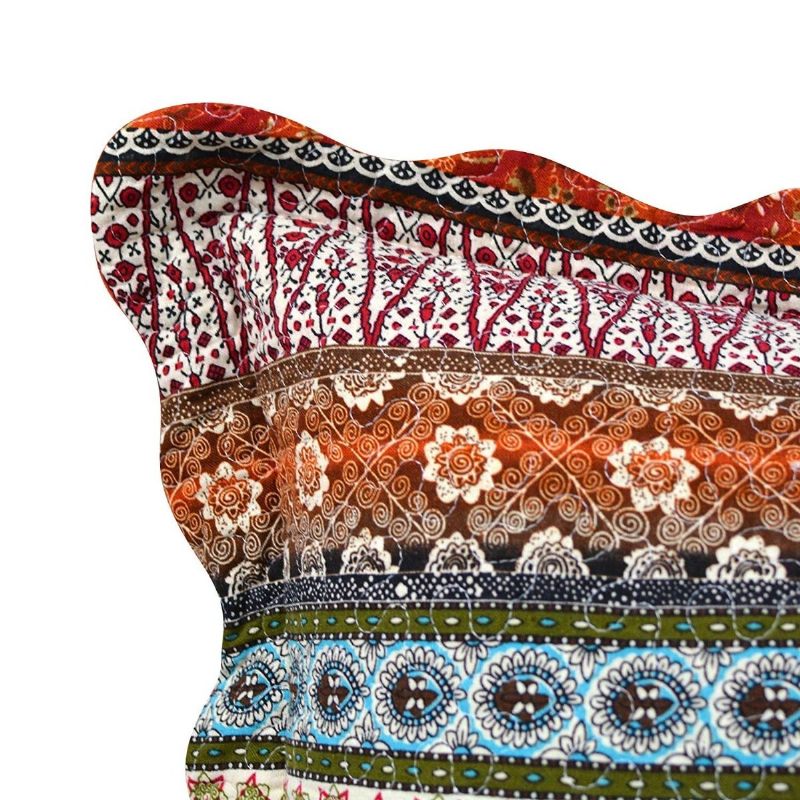 Boemski Stil Prošivenih Jastuka Shams Set Od 2 Egzotične Prugaste Jastučnice Od 100% Pamuka Standardne Veličine