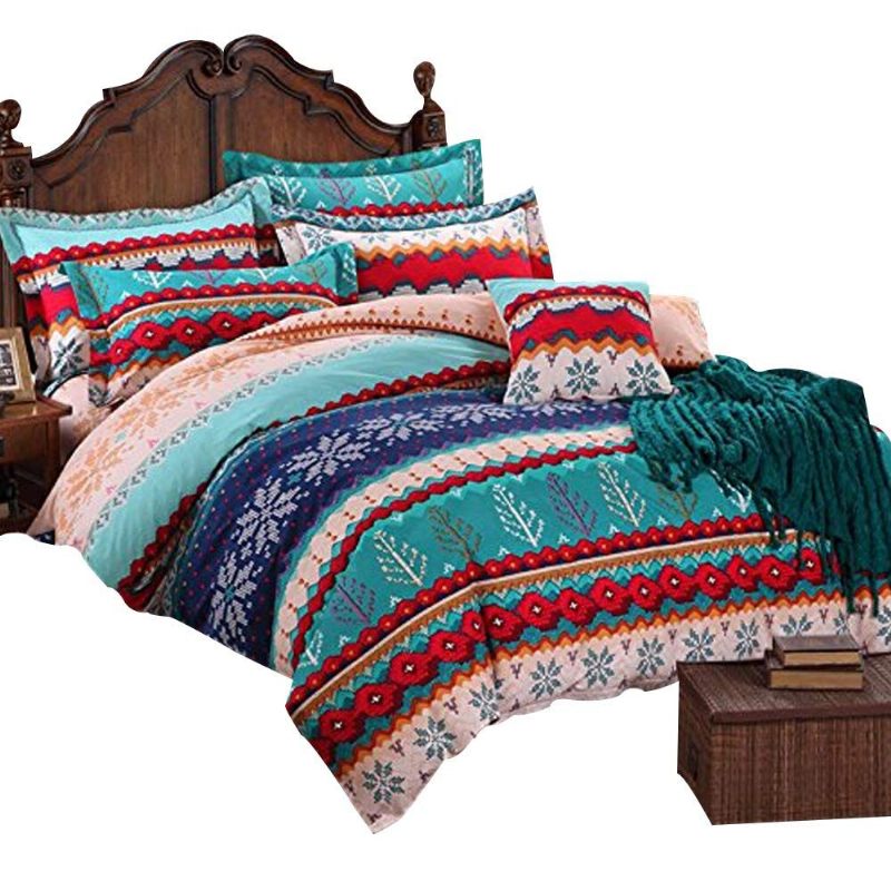 Boho Stil Set Navlaka Za Poplun Bohemia Set Posteljine Uklopljena Plahta