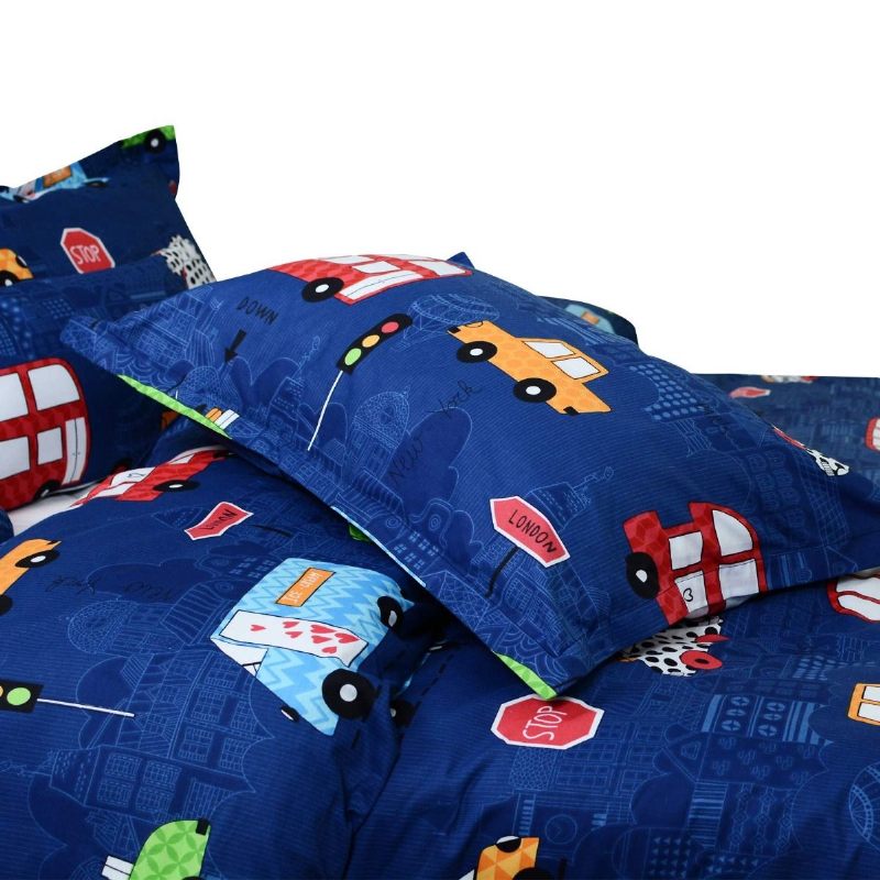 Dječje Jastučnice Standardne Veličine Plavi Automobili Print Boys Pillow Shams 100% Pamuk Set Od 2