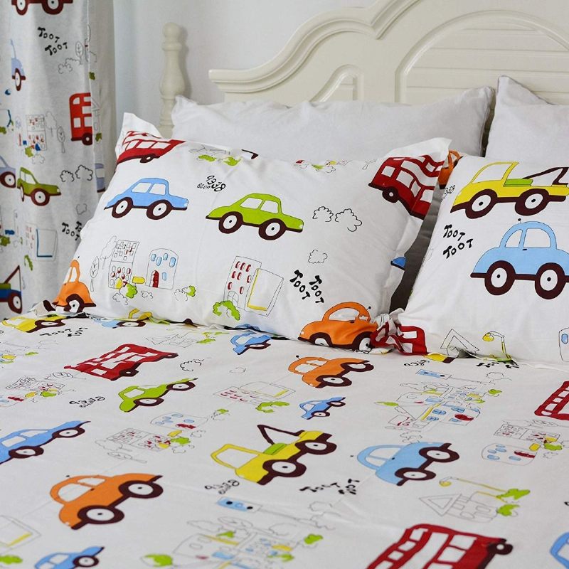 Dječji Dječaci Jastučnice Set Od 2 100% Pamučne S Printom Automobila Standardna Veličina Jastuk Shams Toddler Cute