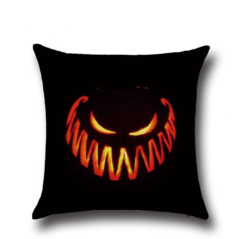 Halloween Horrible Pumpkin Light Pattern Jastučnica Pamučna Lanena Navlaka Za Jastuk