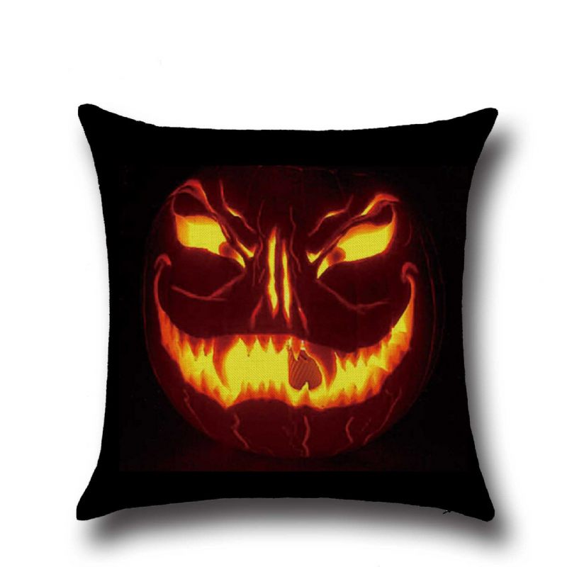 Halloween Horrible Pumpkin Light Pattern Jastučnica Pamučna Lanena Navlaka Za Jastuk