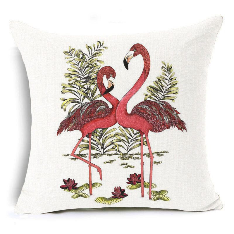 Honana 45x45cm Jastučnica Dekoracija Doma Flamingo Dizajn Palminog Lišća 16 Uzoraka Po Želji