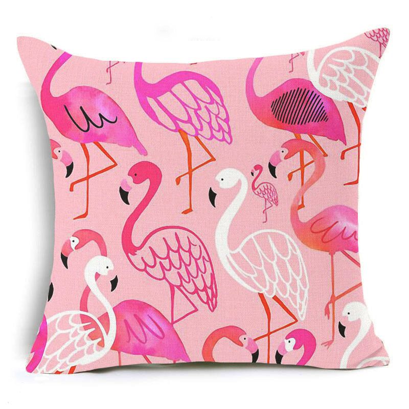 Honana 45x45cm Jastučnica Dekoracija Doma Flamingo Dizajn Palminog Lišća 16 Uzoraka Po Želji