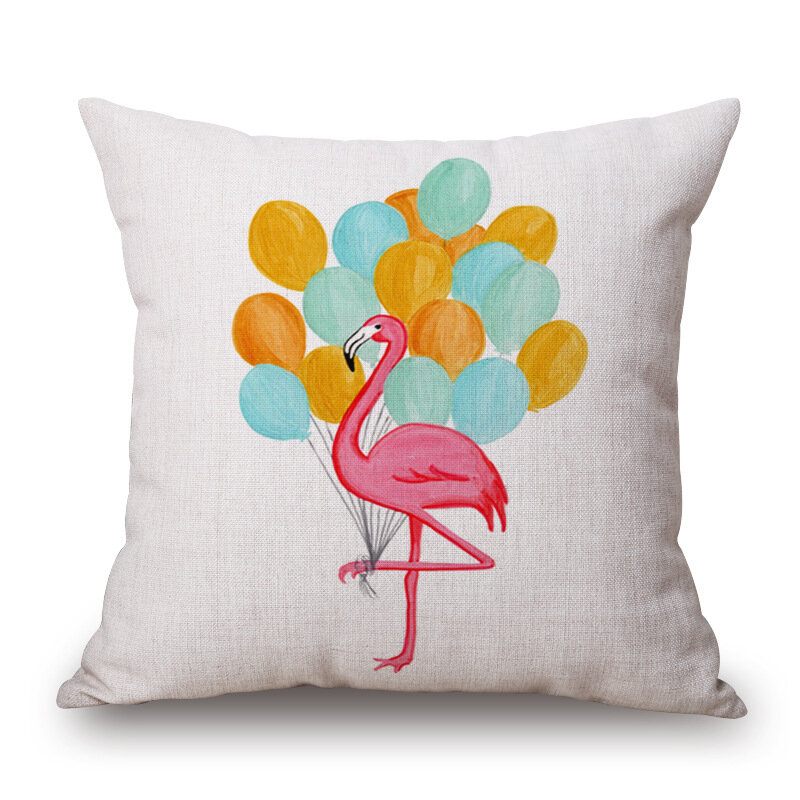 Honana Wx-d2 45x45cm Vintage Flamingos Pamučna Lanena Jastučnica Božićna Oko Struka