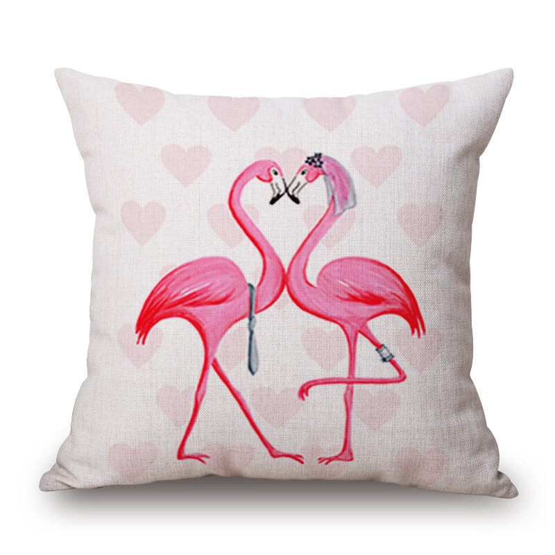 Honana Wx-d2 45x45cm Vintage Flamingos Pamučna Lanena Jastučnica Božićna Oko Struka