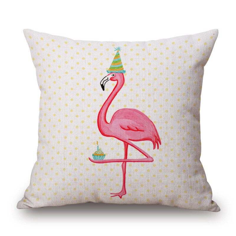 Honana Wx-d2 45x45cm Vintage Flamingos Pamučna Lanena Jastučnica Božićna Oko Struka