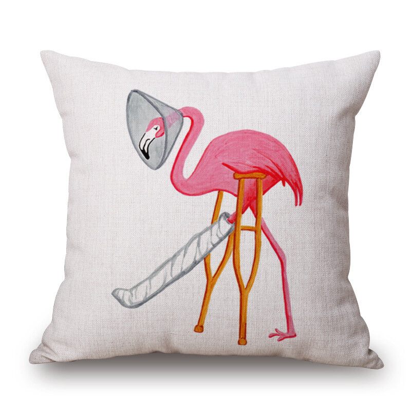 Honana Wx-d2 45x45cm Vintage Flamingos Pamučna Lanena Jastučnica Božićna Oko Struka