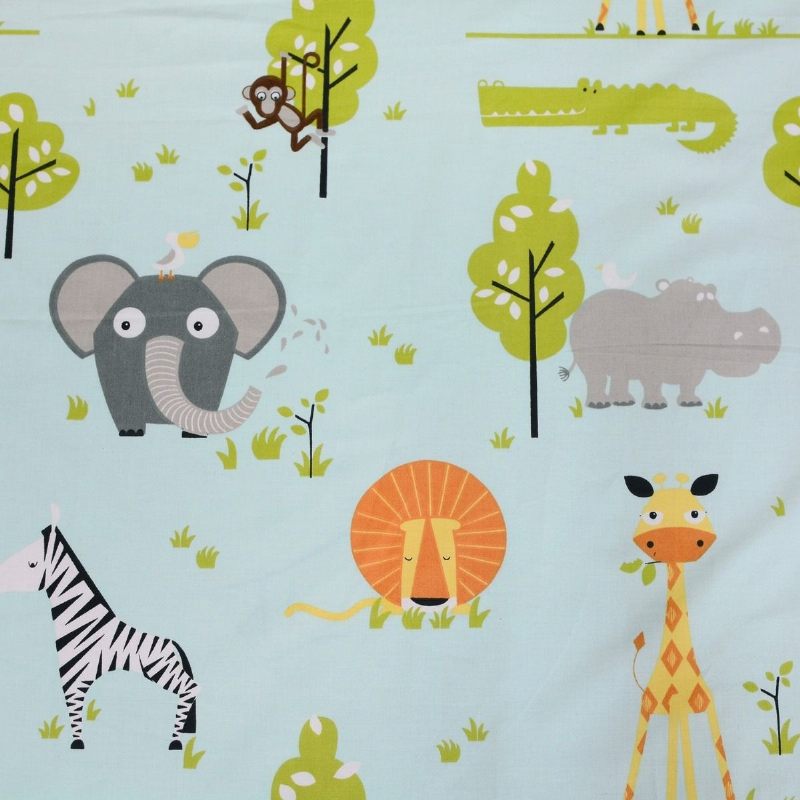 Kompleti Posteljine Woodland Bedding Elephants Zebra Giraffe Lion Printed Set Navlaka Za Poplun 3-dijelni (bez Jorgana Uključen)