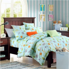 Kompleti Posteljine Woodland Bedding Elephants Zebra Giraffe Lion Printed Set Navlaka Za Poplun 3-dijelni (bez Jorgana Uključen)