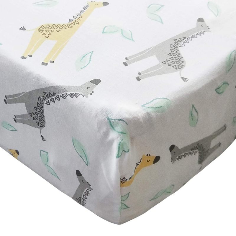 Kompleti Posteljine Za Dječji Krevetić Dječja Posteljina Za Dječju Sobu Woodland Giraffe Family Dot Design Siva I Žuta 8-dijelna