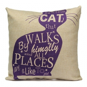 Laneno Cartoom Cats Bacanje Jastučnica Jastuk Navlaka Home Decor