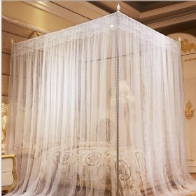 Luksuzna Mreža Za Krevet U Stilu Princeze 1.8 X 2 M Zavjesa Posteljina Baldahin Četiri Kutna Protiv Komaraca