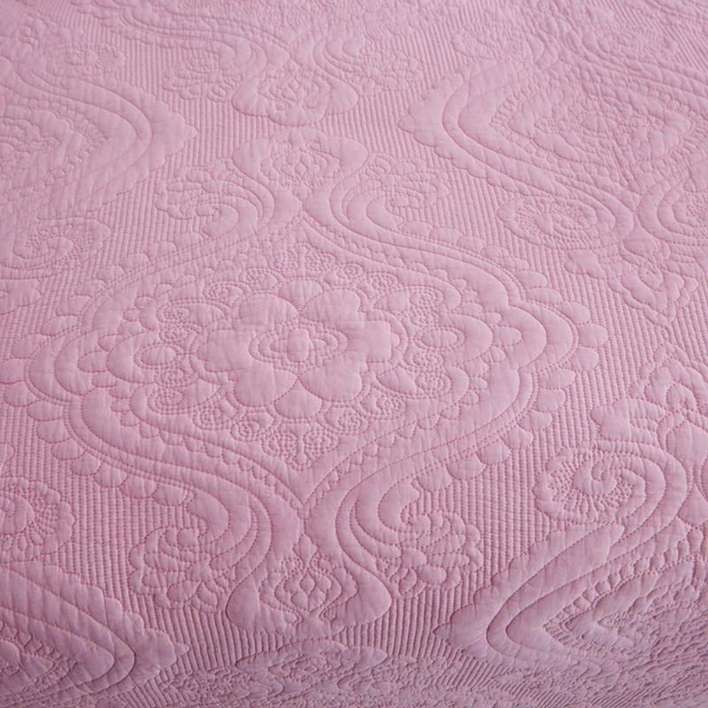 Luksuzni Ružičasti Komplet Posteljine Od 3 Komada Damast Vezeni Pokrivač Popluna Queen Veličina 100% Pamuk