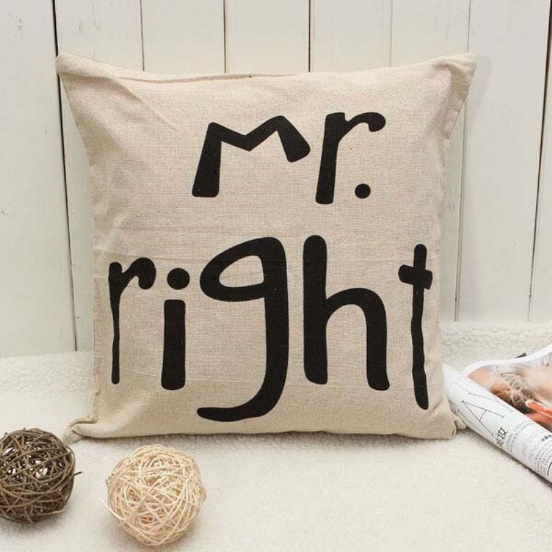 Mr Right Mrs Always Kreativni Potpis Pamučna Lanena Jastučnica Krevet Sofa Auto