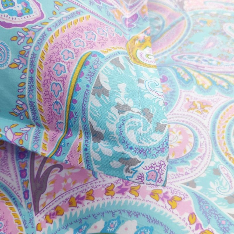 Paisley Posteljina Vibrant Purple I Teal Luksuzna 800 Niti 100% Egipatski Pamuk Navlake Za Poplun I Jastučnice