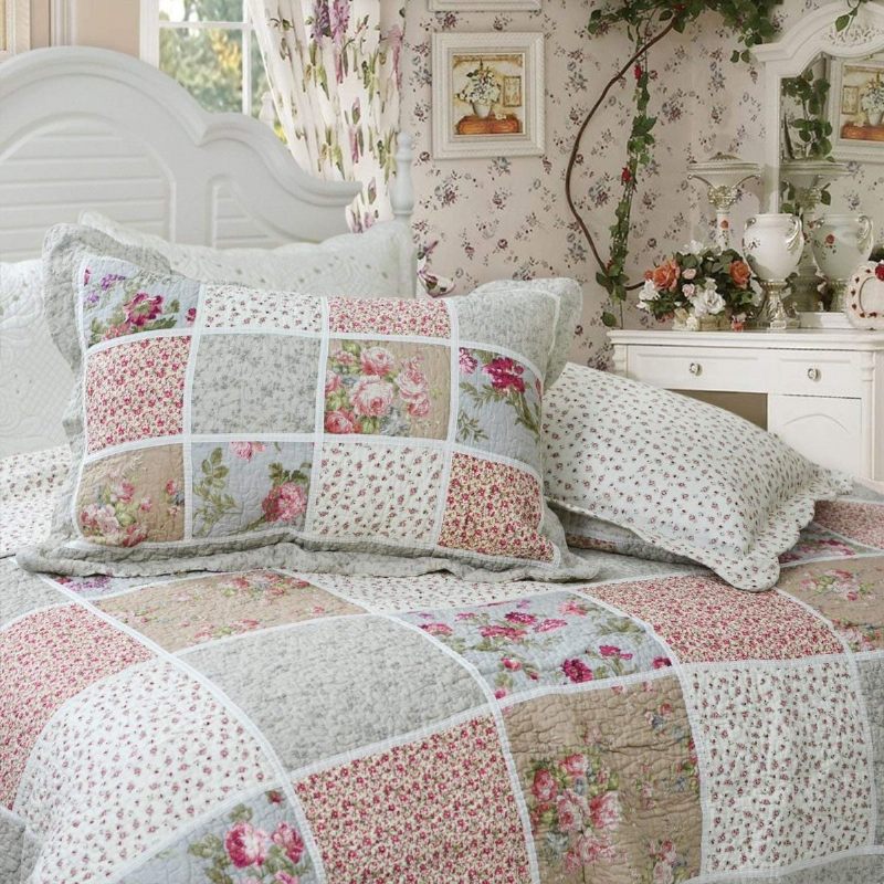 Queen Size Seoska Posteljina Vintage Setovi Posteljine Djevojke Patchwork Prošiveni Prekrivači Pamučni Komplet Popluna Pamuk