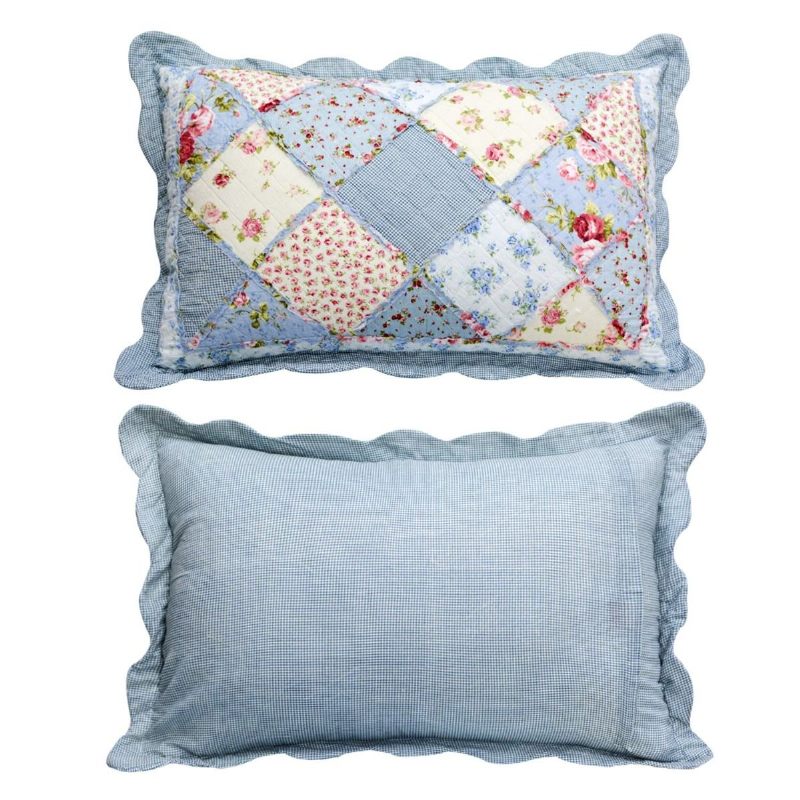 Queen Size Shabby Blue Floral Patchwork Set Jorgana Set Pamučnih Popluna