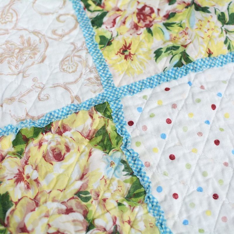 Queen Size Vintage Cottage Floral Patchwork Prošiveni Pamučni Pokrivač Za Krevet