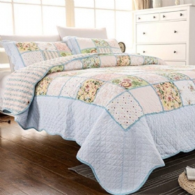 Queen Size Vintage Cottage Floral Patchwork Prošiveni Pamučni Pokrivač Za Krevet