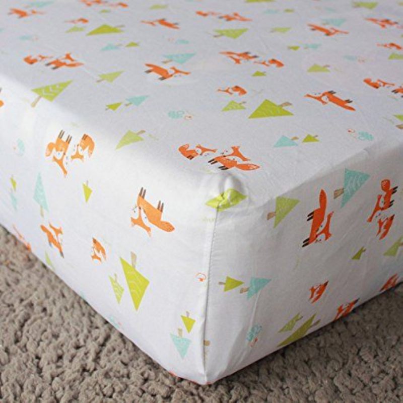 Set Posteljine Za Dječji Krevetić Playful Fox Mint Lattice Bedding Arrow Print Set Za Woodland Set Za Dječju Sobu Višebojna Posteljina Unisex 8kom