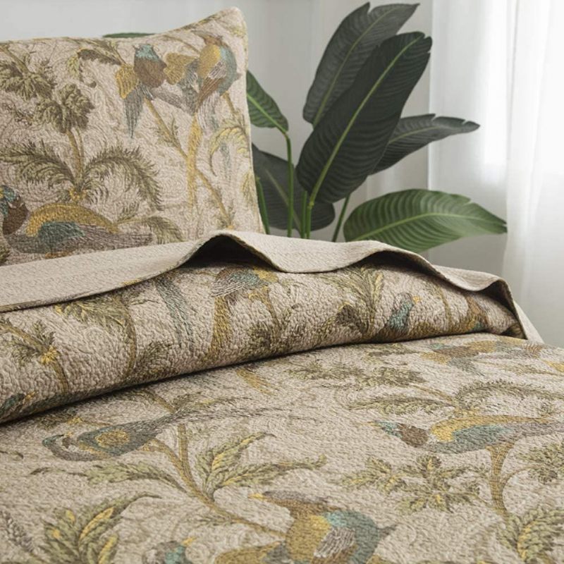 Starinski Seoski Kompleti Prošivenih Pokrivača Od 3 Komada Queen Size Pamuk S Uzorkom Ptica Set Za Krevet