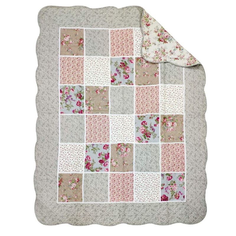 Twin Size Girls Romantic Rustic Chic Popluni Pokrivači Shabby Vintage Lagane Jorgane Prekrivači Za Dnevni Krevet