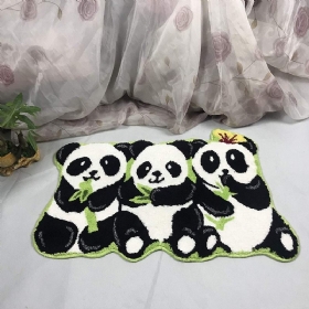 Pandas Rug Ručno Izrađeni Tepisi Neklizajuće Podne Prostirke Za Kupaonicu Životinjski Tepih Za Djecu Mali 19"x31"