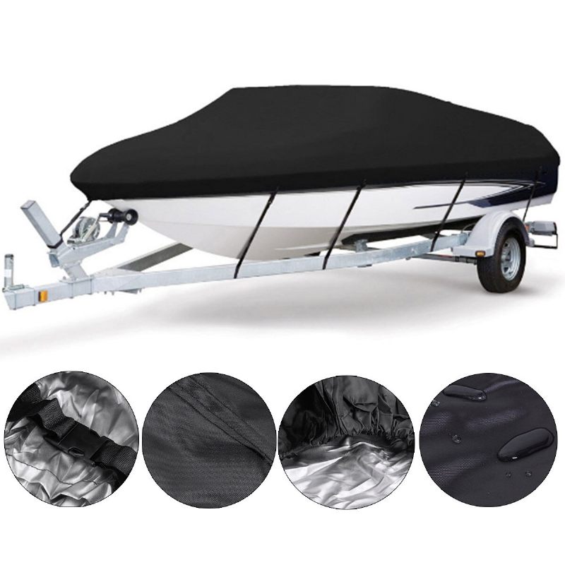 11-22ft Barco Boat Cover Anti-uv Waterproof Heavy Duty 210d Marine Protector Dodaci Za Platnene Čamce Koji Se Mogu Privlačiti