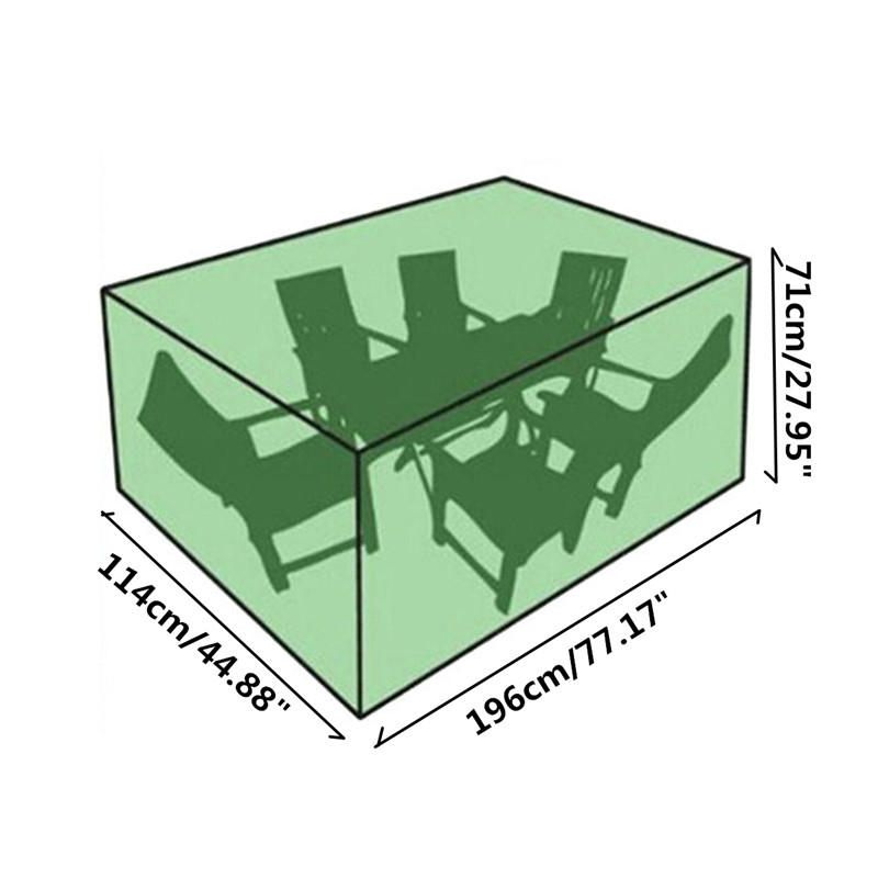 196x114x71cm Vodootporna Poliesterska Navlaka Za Namještaj Za 8 Sjedala Vanjski Štitnik Za Stol I Stolicu