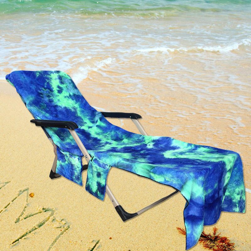 210 X 75 cm Ručnik Za Ležaljke Za Plažu Lazy Sunbath Tie-dye Upijajuća Podloga Za Kampiranje S Više Džepova