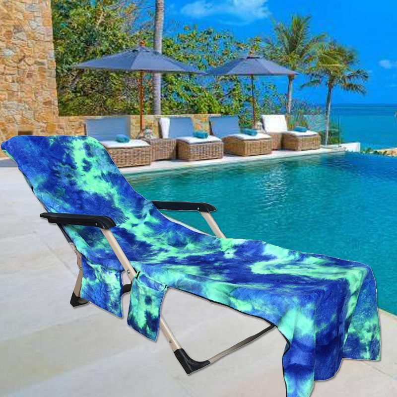 210 X 75 cm Ručnik Za Ležaljke Za Plažu Lazy Sunbath Tie-dye Upijajuća Podloga Za Kampiranje S Više Džepova