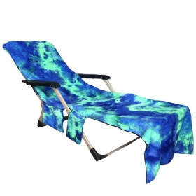 210 X 75 cm Ručnik Za Ležaljke Za Plažu Lazy Sunbath Tie-dye Upijajuća Podloga Za Kampiranje S Više Džepova