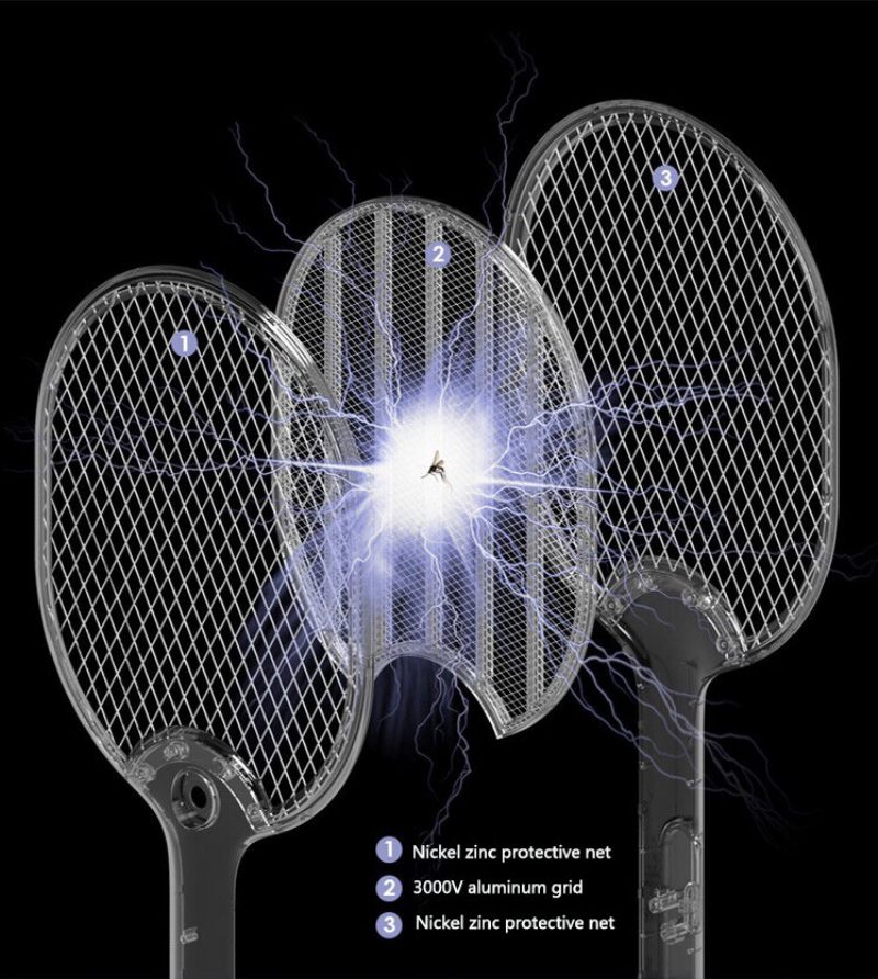 3pcs Jordan&judy 3000v Električna Mlaznica Za Komarce Prijenosni Repelent Za Insekte Putna Troslojna Mreža Za Zaštitu Od Strujnog Udara Usb Punjenje Mosquito Raster Od