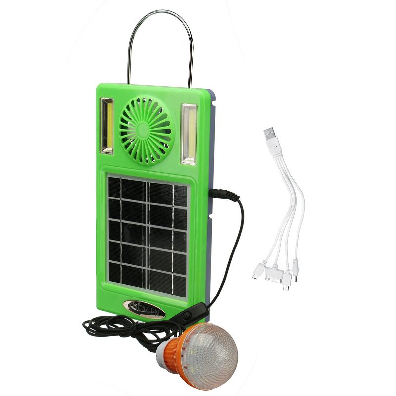 4-u-1 750lm Svjetiljka Za Kampiranje Cob Radna Solarna Elektrana Ventilator Power Bank Edc Putovanje Na Otvorenom