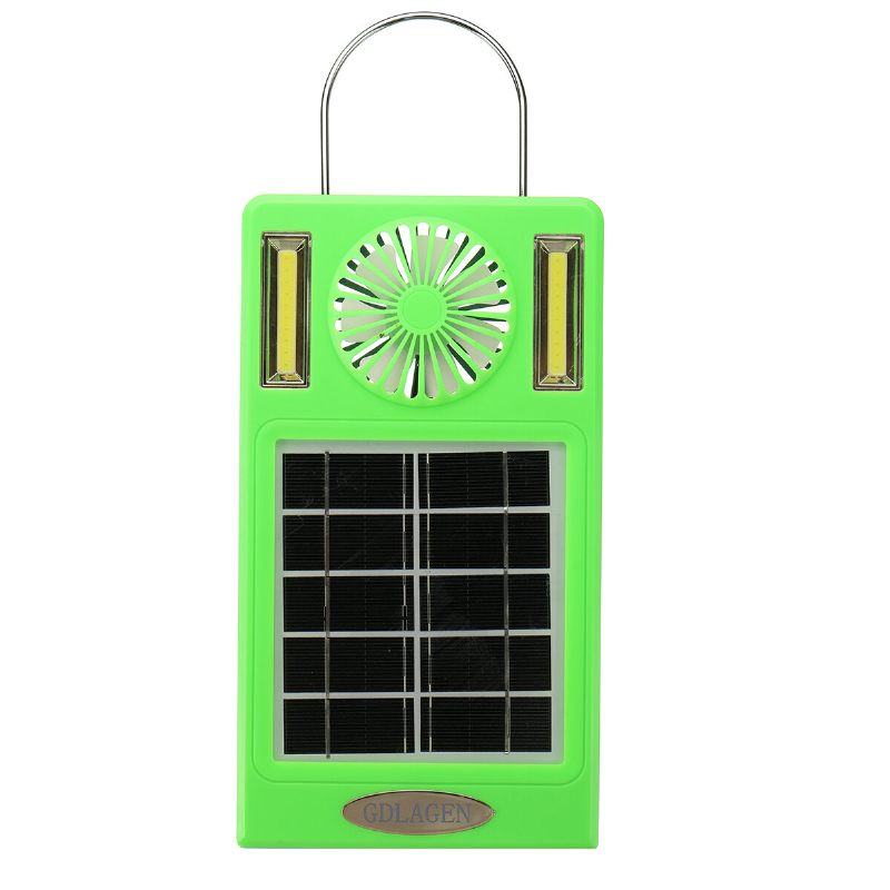 4-u-1 750lm Svjetiljka Za Kampiranje Cob Radna Solarna Elektrana Ventilator Power Bank Edc Putovanje Na Otvorenom