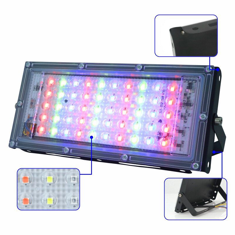 50w Rgb Led Reflektor Ac 220v 230v 240v Vanjski Ip65 Vodootporna Led Ulična Svjetiljka Pejzažna Rasvjeta