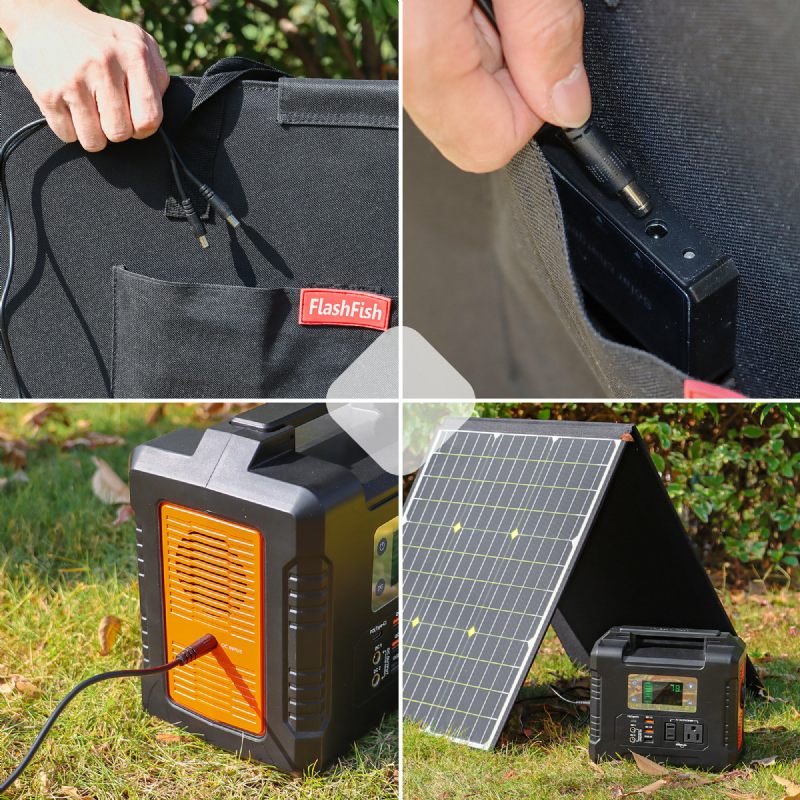 Eu/us Direct Flashfish 100w 18v Prijenosni Solarni Panel 5v Usb Sklopive Solarne Ćelije Vanjski Izvor Napajanja Kampiranje Vrt Za Elektranu