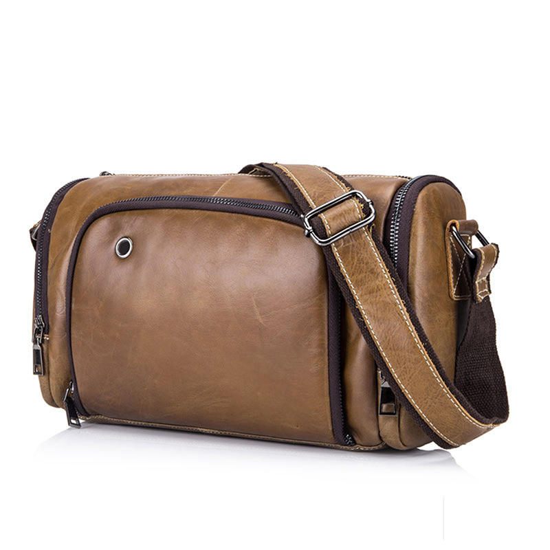 Muška Vintage Torba Na Rame Od Prave Kože Pack Crossbody Torbica Za Teretanu Sportska Putovanja