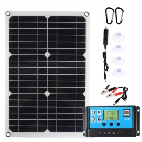 Prijenosni 30w 18v Solarni Panel Višenamjenski Punjač Komplet Vodootpornog Fotonaponskog Punjača Za Hitne Slučajeve Za Kampiranje Na Otvorenom