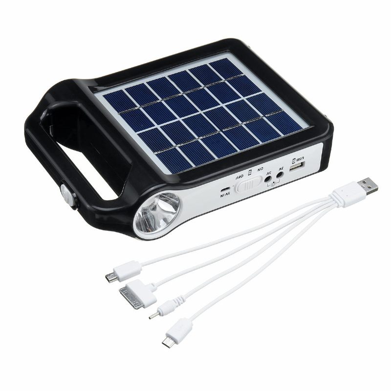 Prijenosni Solarni Punjač Od 2400 Mah Višekratni Sustav Solarnog Generatora Usb Priključak S Osvjetljenjem Lampe