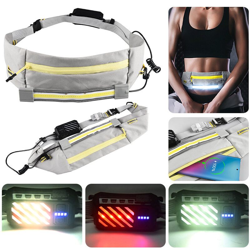 Torba Za Pojas Za Trčanje S Led Svjetlom Vodootporna Sportska Unisex Fanny Pack Torbica Za Torbice Oko Struka Za