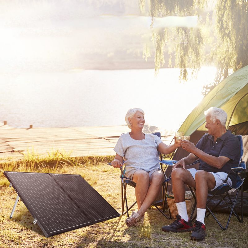 Us Direct Atem Power Ap-fold-fles 200 W Monokristalni Solarni Panel Bez Stakla Prijenosni Kovčeg Opremljen Mppt Kontrolerom Od 20 A Za 12 V Baterije Napajanje Za Kampiranje