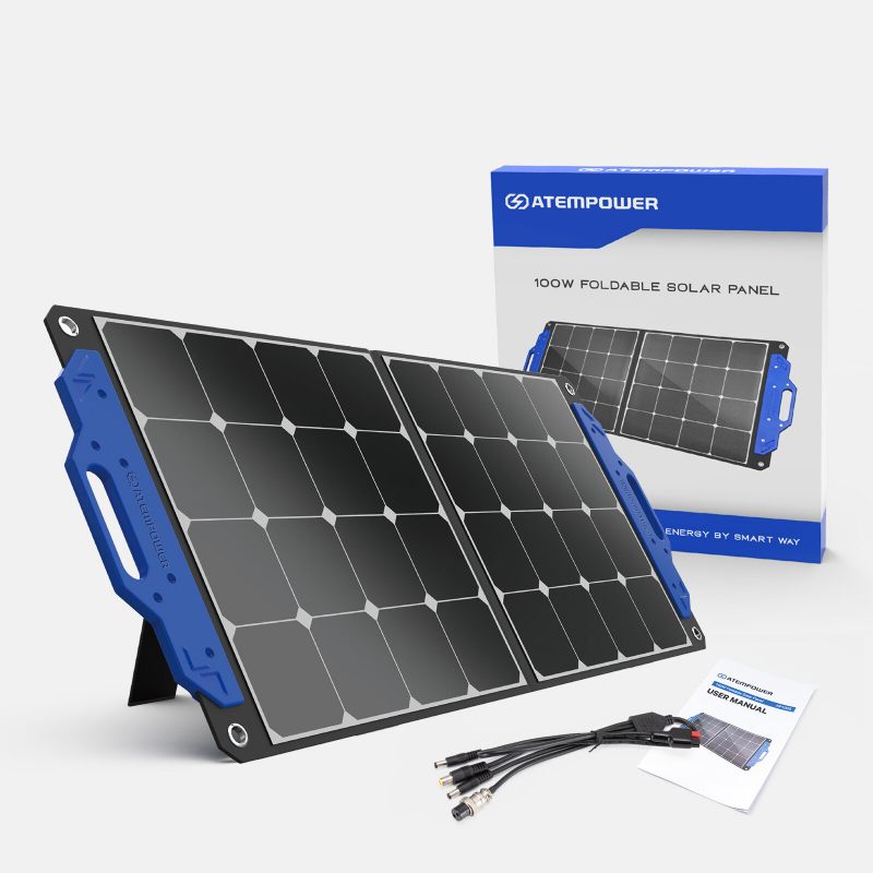 Us Direct Atem Power Ap-spsp-ufa 100w Prijenosni Solarni Panel Monokristalne Solarne Ćelije Sklopivi Kovčeg Punjač Kompatibilan S Generatorima Elektrane Za Rv Kampiranje Na Otvorenom