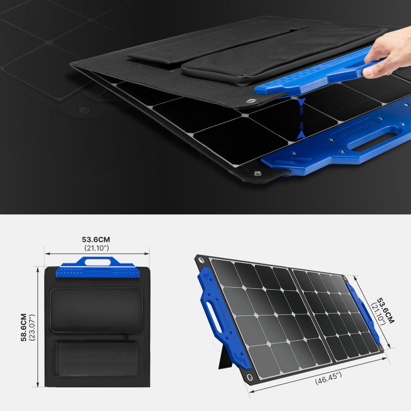 Us Direct Atem Power Ap-spsp-ufa 100w Prijenosni Solarni Panel Monokristalne Solarne Ćelije Sklopivi Kovčeg Punjač Kompatibilan S Generatorima Elektrane Za Rv Kampiranje Na Otvorenom