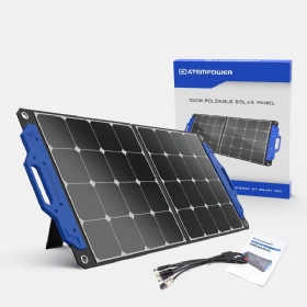 Us Direct Atem Power Ap-spsp-ufa 100w Prijenosni Solarni Panel Monokristalne Solarne Ćelije Sklopivi Kovčeg Punjač Kompatibilan S Generatorima Elektrane Za Rv Kampiranje Na Otvorenom