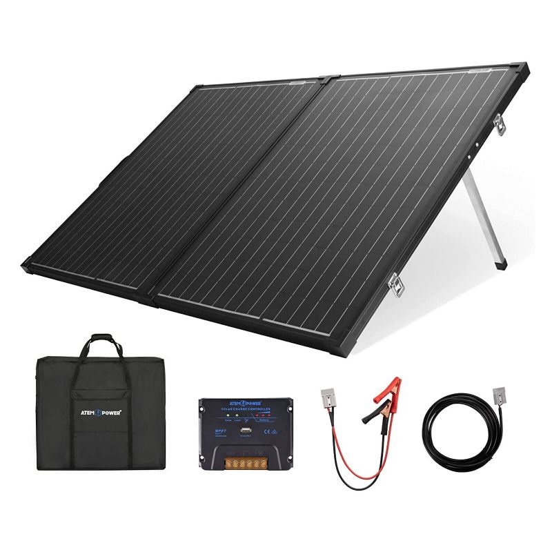 Us Direct Atem Power Vaspfold-fles-2r-ap 160 W Prijenosni Monokristalni Solarni Panel Bez Stakla Opremljen Mppt Kontrolerom Od 20 A Pogodan Za Kampiranje U Kampovima